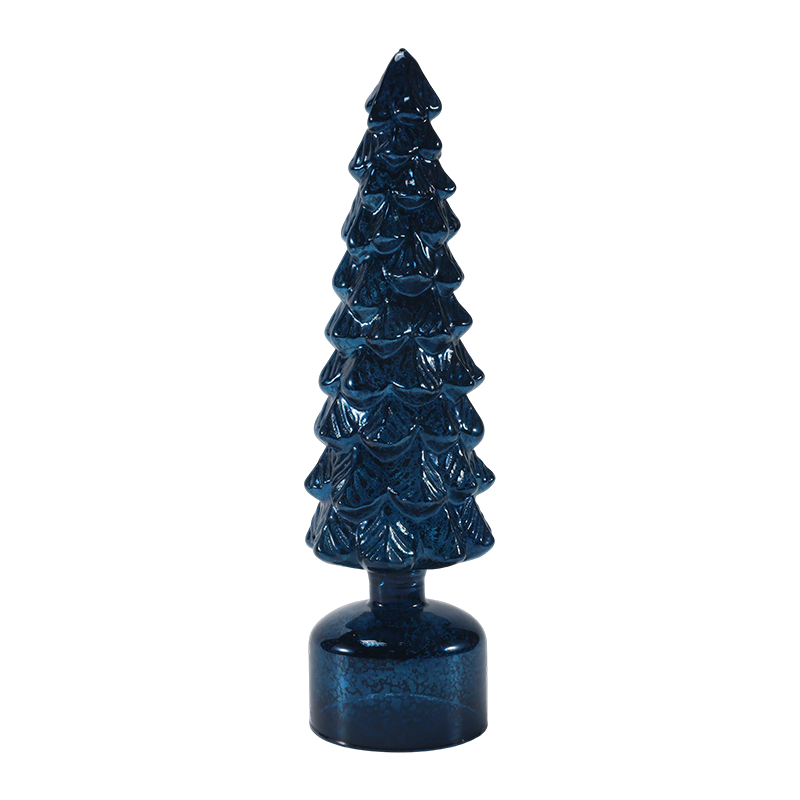 10×25 & 10×28 cm LED Light Up Roterende juleglastræ sæt Festlige ornamenter