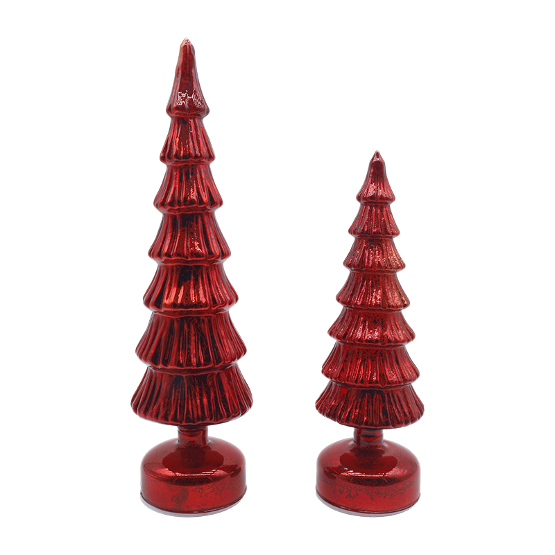 10×28 & 10×33 cm roterende glas juletræssæt - 2-delt festlig indretning