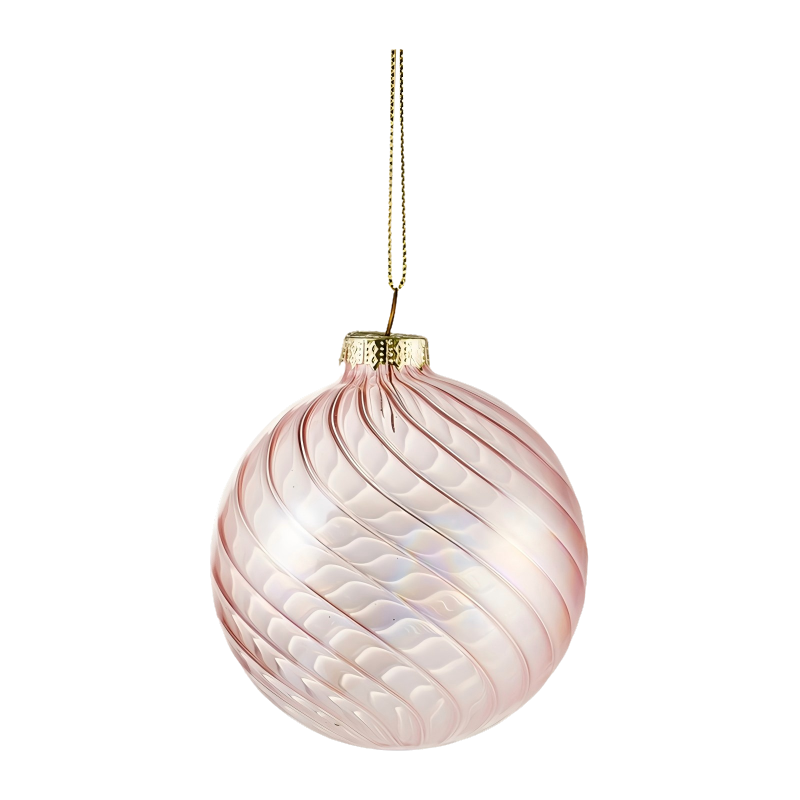 8 cm Iridescent Swirl julekugle i glas