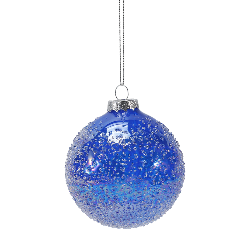 8 cm krystalperle pyntet juleglaskugle ornament