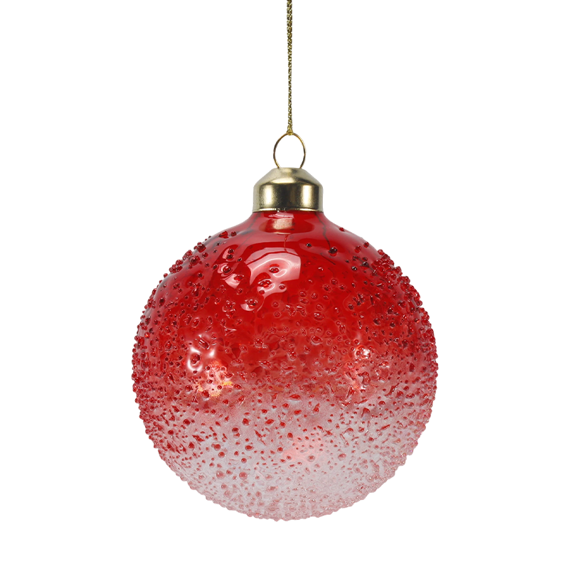 8 cm krystalperle pyntet juleglaskugle ornament