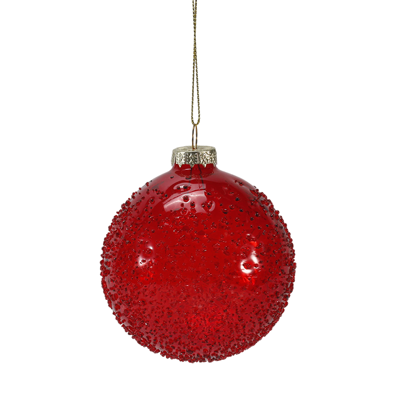 8 cm krystalperle pyntet juleglaskugle ornament