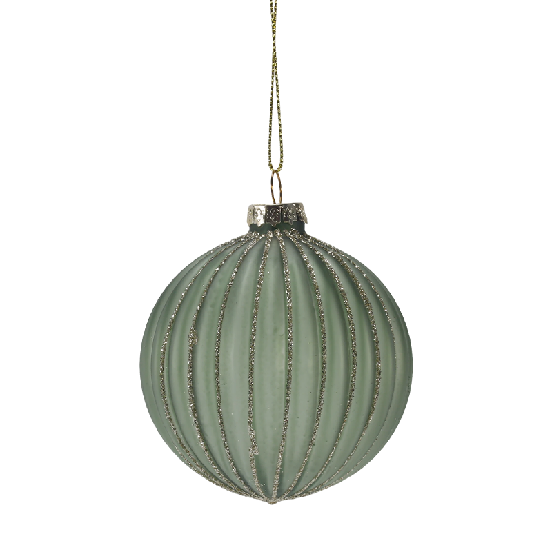 8 cm Morandi Stripe juleglaskuglepynt (enkelt / sæt med 3)