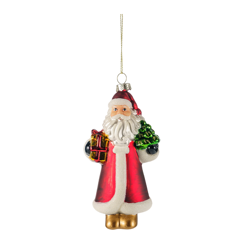 Håndmalede julepynt i blæst glas