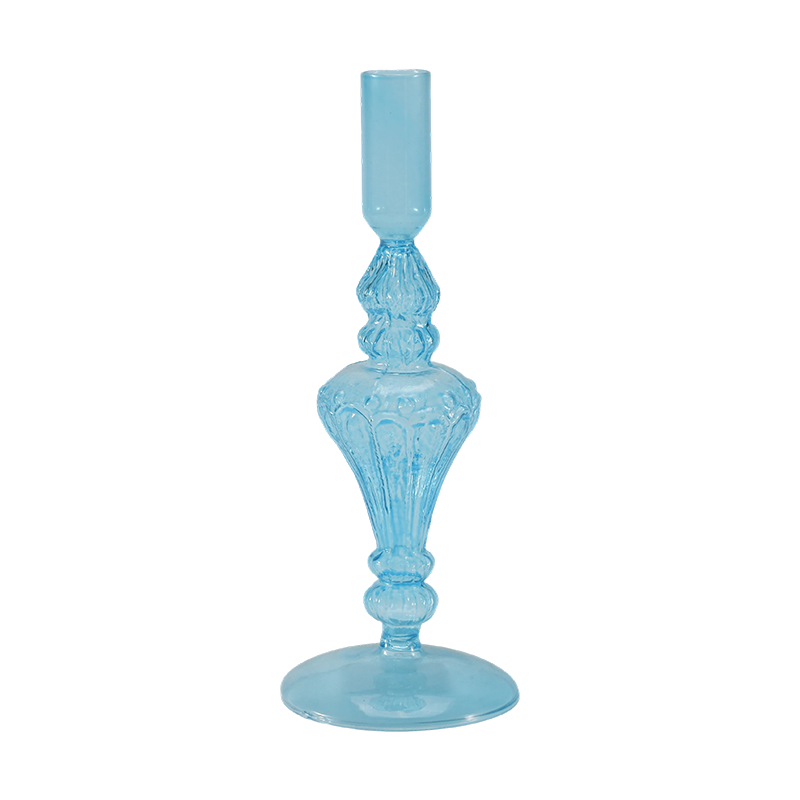 18 cm farverig glas lysestage samling
