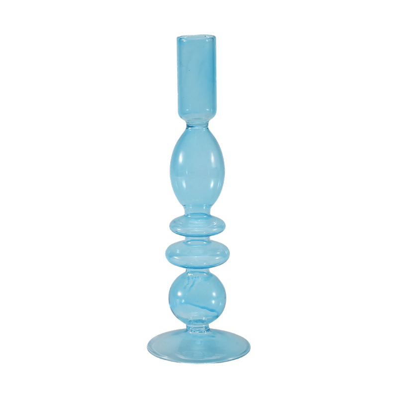 18 cm farverig glas lysestage samling
