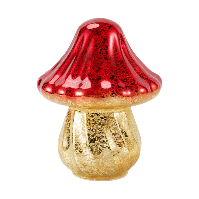 Håndlavet Gradient Mercury Glass Mushroom Ornament med led dekoration