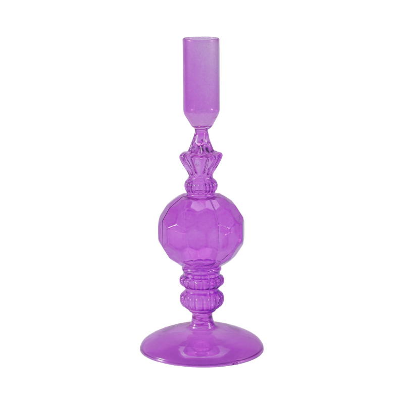 18 cm farverig glas lysestage samling