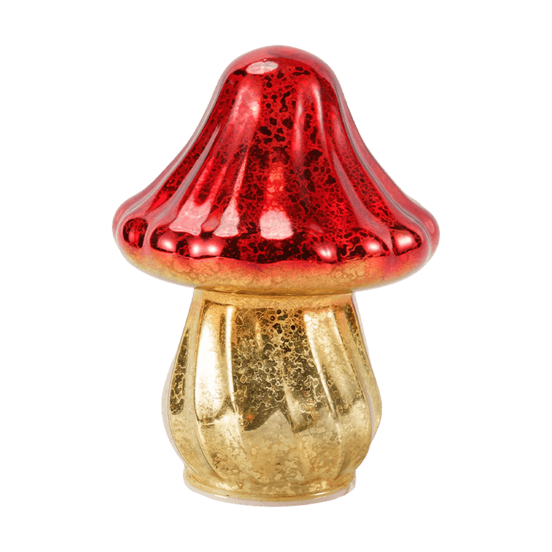 Håndlavet Gradient Mercury Glass Mushroom Ornament med led dekoration