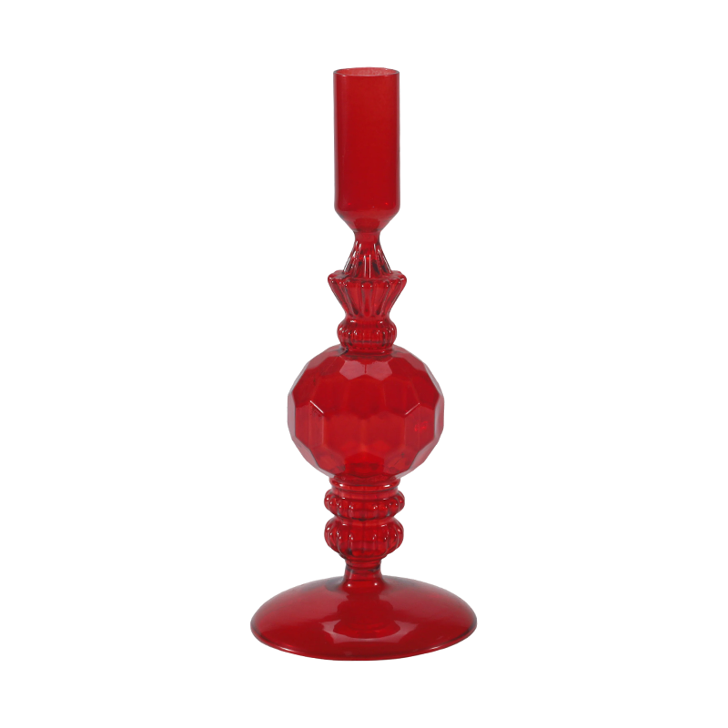 18 cm farverig glas lysestage samling