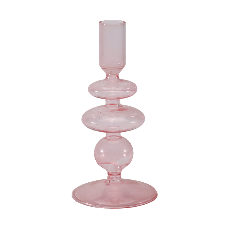 18 cm farverig glas lysestage samling