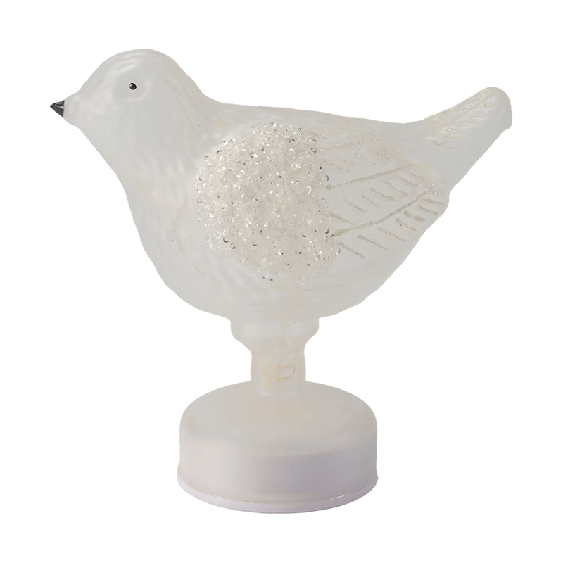 Glitter/pailletter dekorativ fuglebordslampe (med LED)