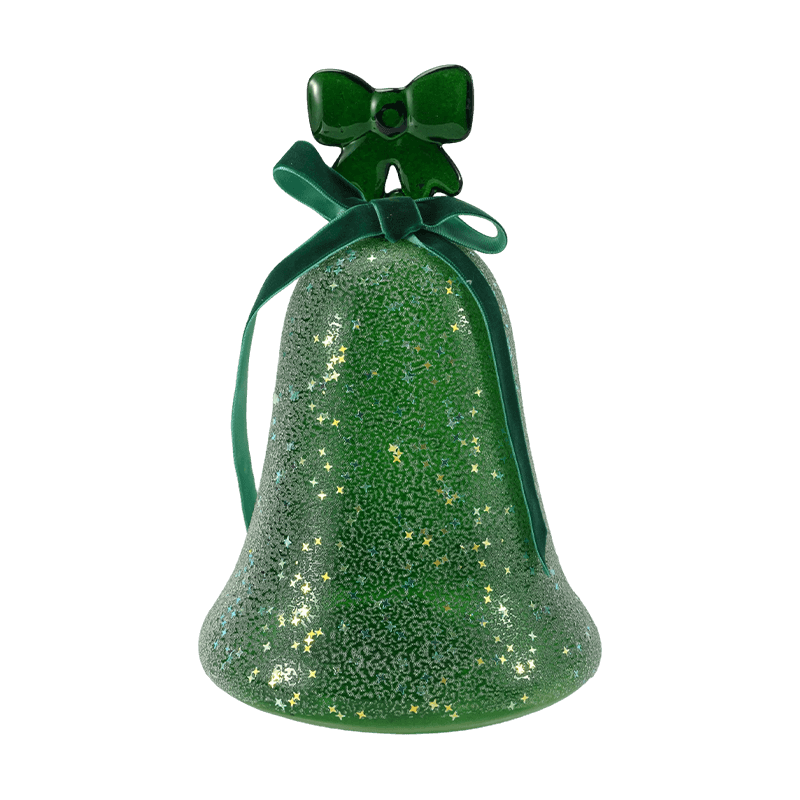 Mercury Glass Angel Figur / Frosted/Glitter Glas Bell Decor (med LED)