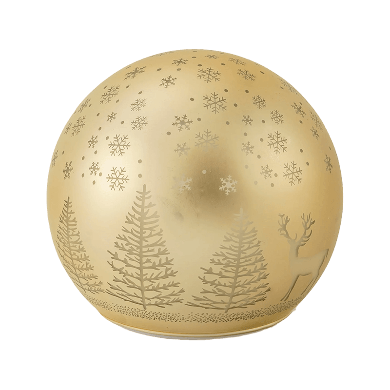 Golden Forest Scene LED-bold / rød-hvid stribe ornament LED-bold (med LED)