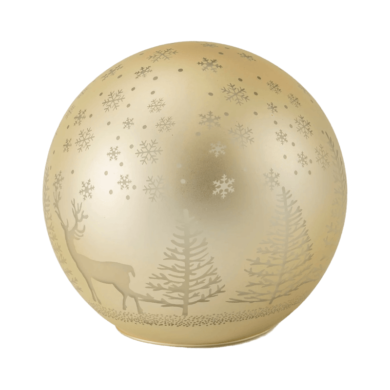 Golden Forest Scene LED-bold / rød-hvid stribe ornament LED-bold (med LED)
