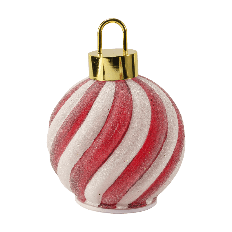 Golden Forest Scene LED-bold / rød-hvid stribe ornament LED-bold (med LED)