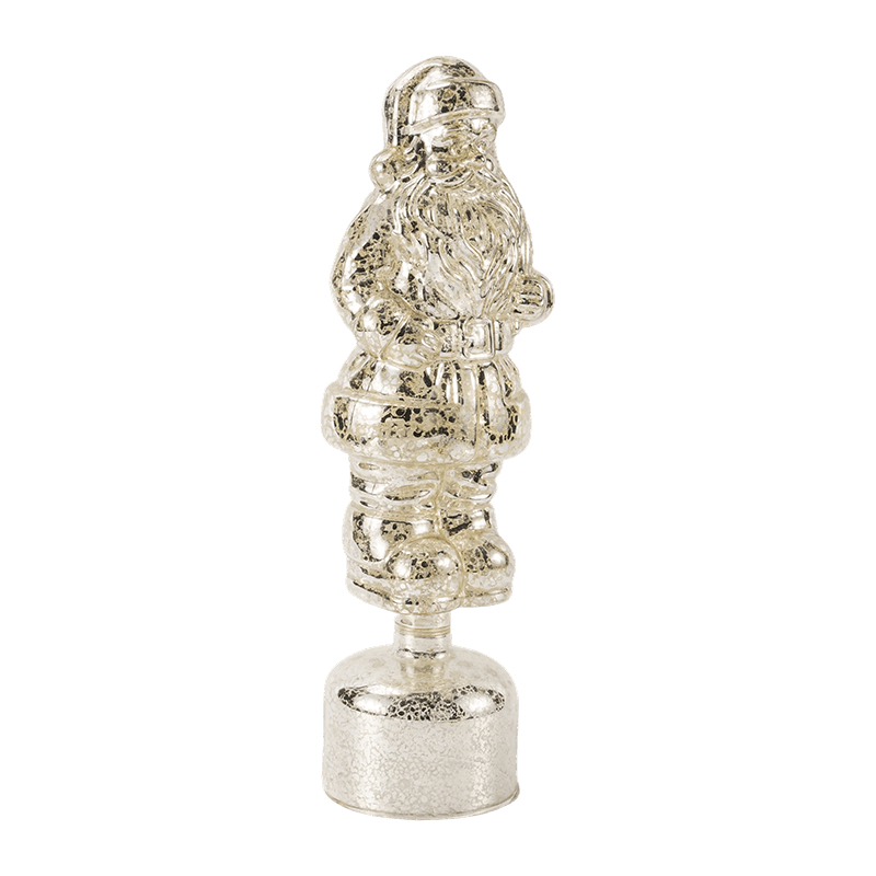 Vintage Mercury Glas Santa Claus figur (rød/sølv/lysegrøn finish)