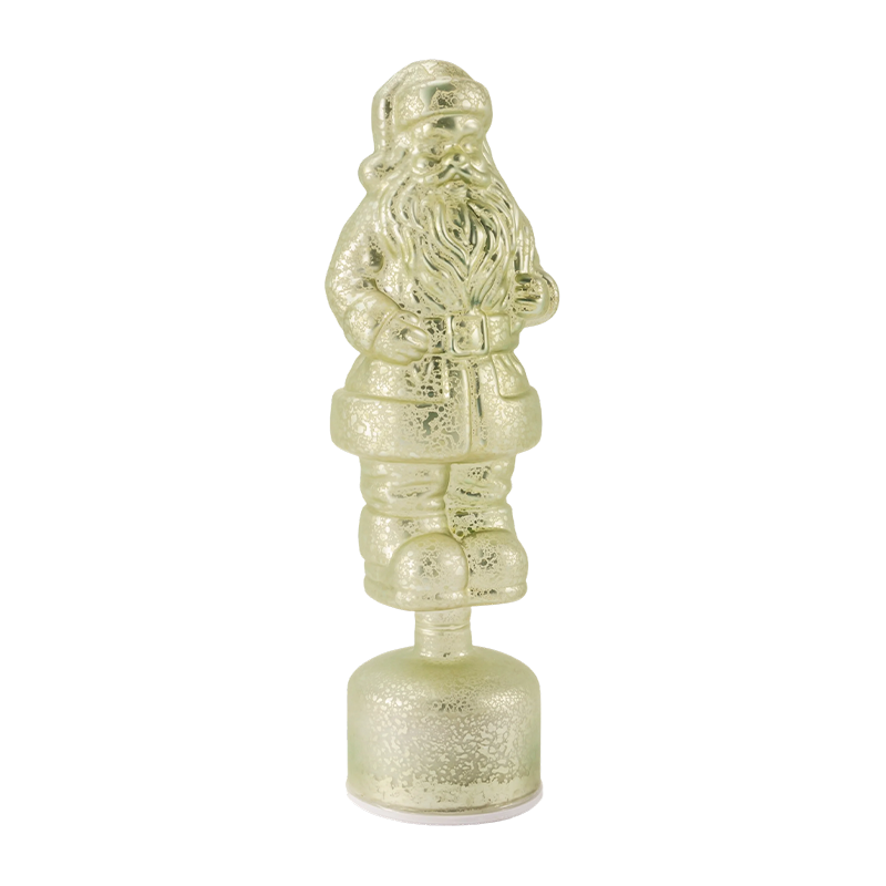 Vintage Mercury Glas Santa Claus figur (rød/sølv/lysegrøn finish)