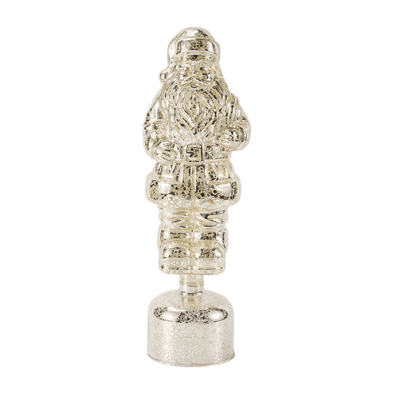 Vintage Mercury Glas Santa Claus figur (rød/sølv/lysegrøn finish)