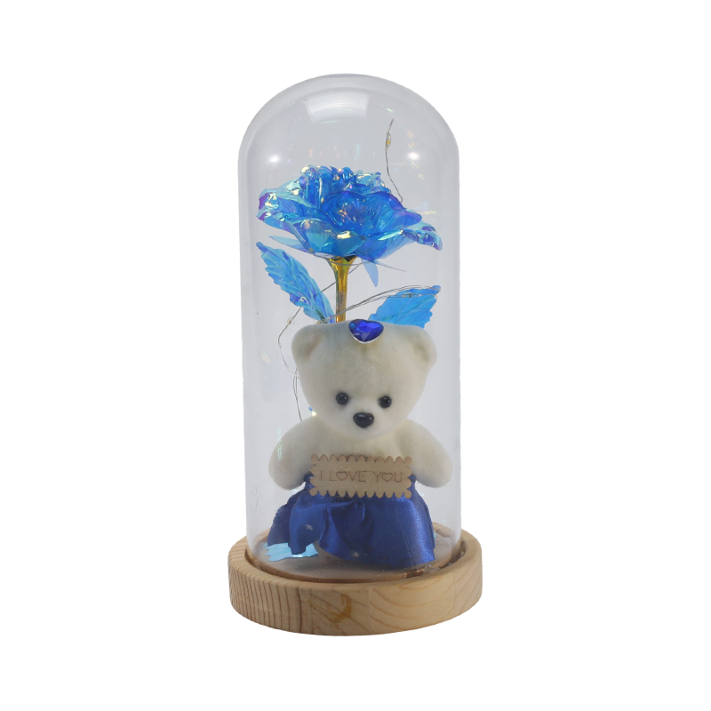 Galaxy Rose Glas Cloche Light (med/uden bamse, flere farver)