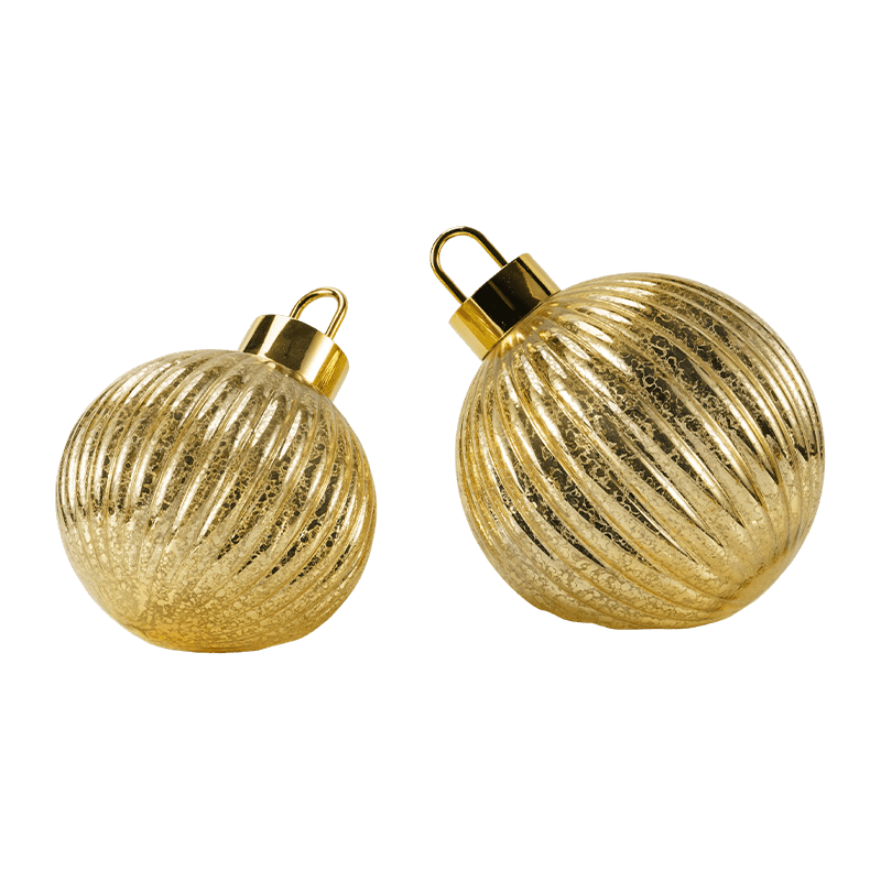 Tekstureret julekugle i glas (ribbede / quiltede diamanter)