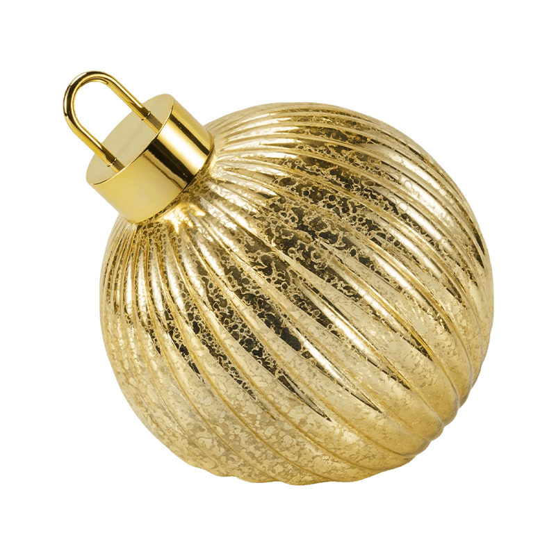 Tekstureret julekugle i glas (ribbede / quiltede diamanter)