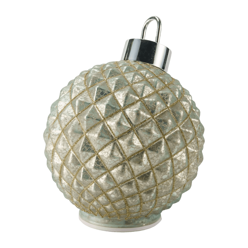 Tekstureret julekugle i glas (ribbede / quiltede diamanter)