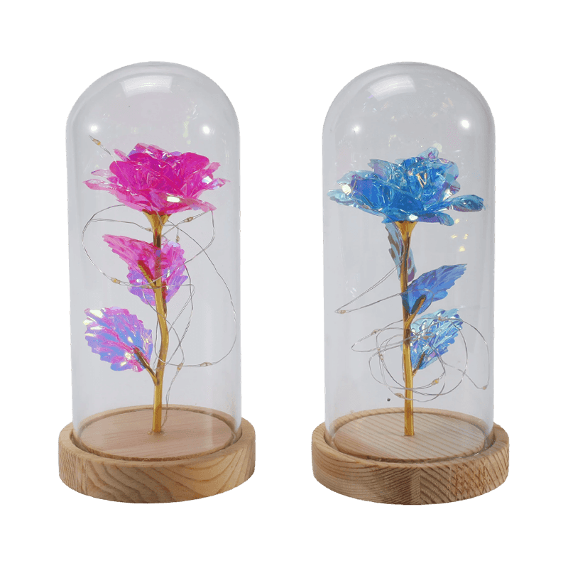 Galaxy Rose Glas Cloche Light (med/uden bamse, flere farver)
