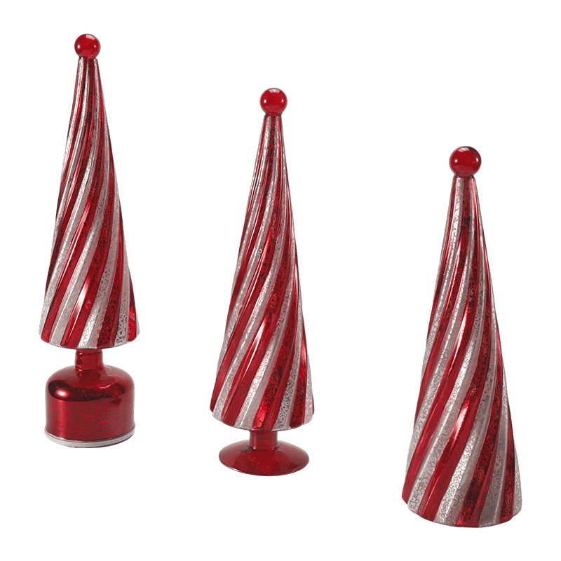 10*20 cm & 10*25 cm & 10*30 cm Vintage Mercury Glass Swirl juletræ