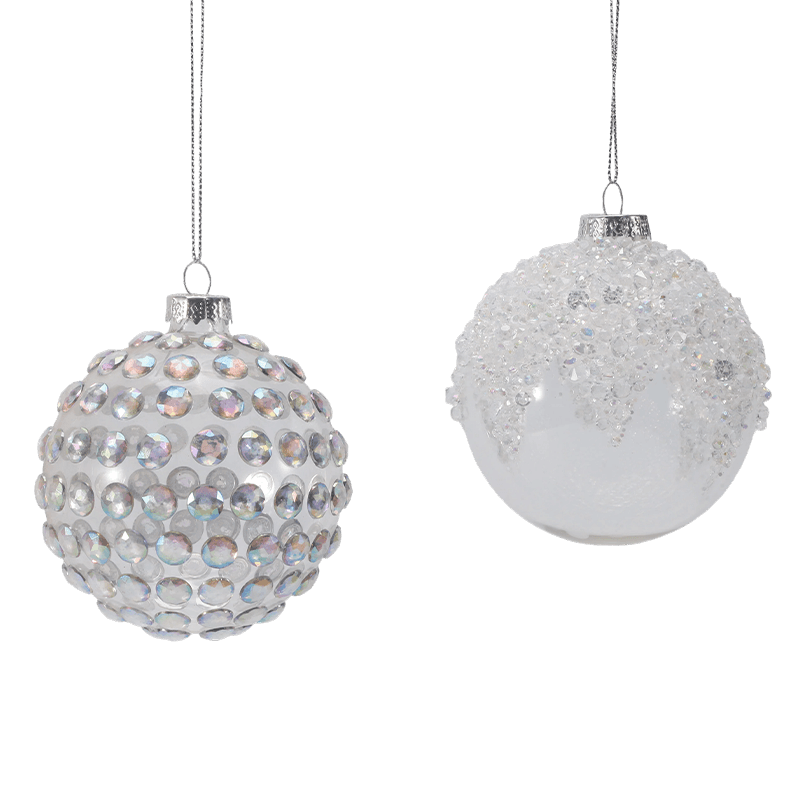 8*8*8 cm Premium glas julekugle