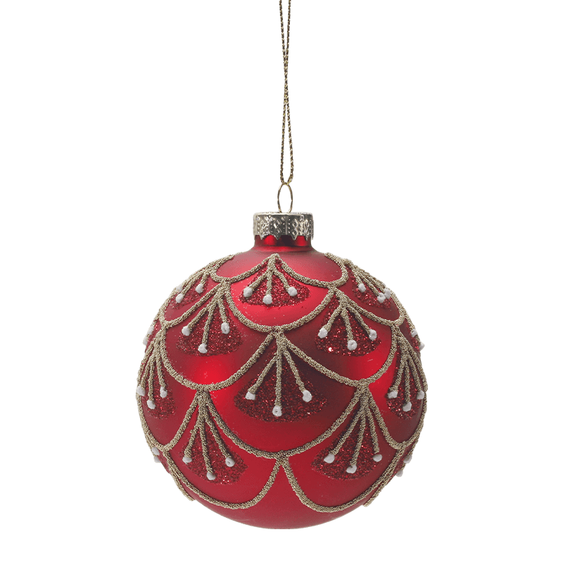 8*8*8 m Håndmalet Glitter Glas Julekugle