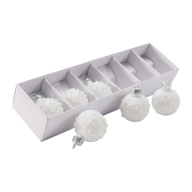 Festligt glas julekugle ornament sæt
