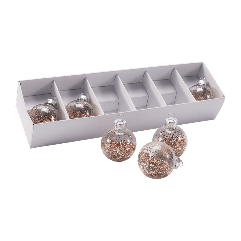Festligt glas julekugle ornament sæt