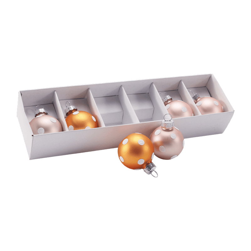 Festligt glas julekugle ornament sæt