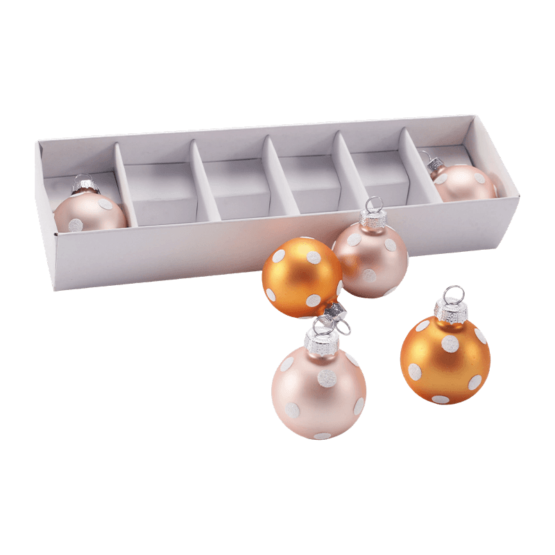 Festligt glas julekugle ornament sæt