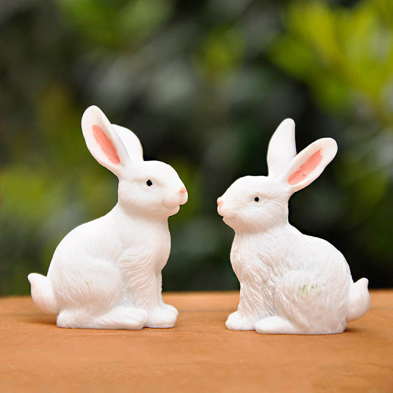 8 cm harpiks påskehare figur dekoration sæt