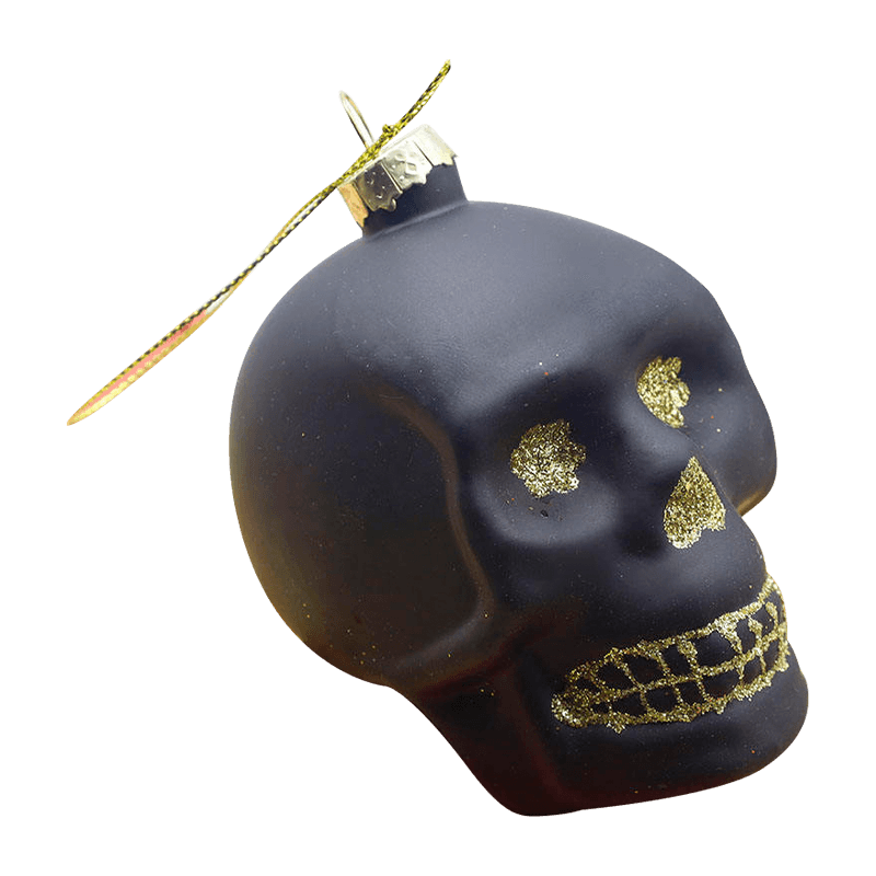 8*9 cm Halloween Glas Skull Ornament Sæt