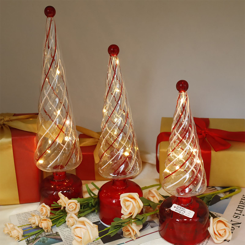 10×25/10×30 Glas LED Oplyst Juletræ Dekorativ Ornament