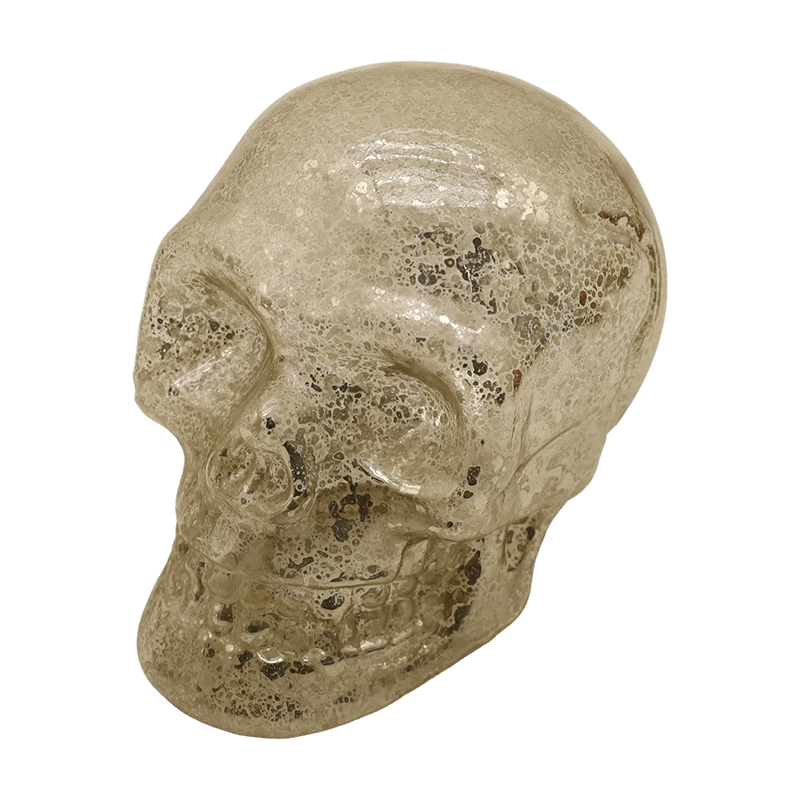 8*9 cm håndmalet Halloween glaskranie-pyntsæt