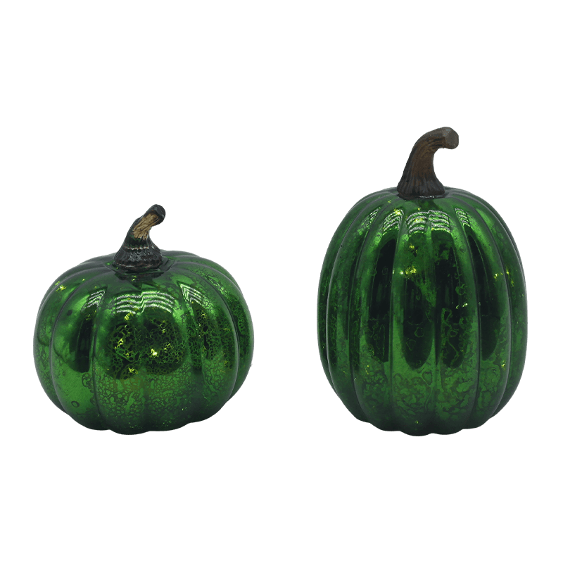 12*15 cm Halloween LED Glas Græskar Lampe Bordplade Ornament
