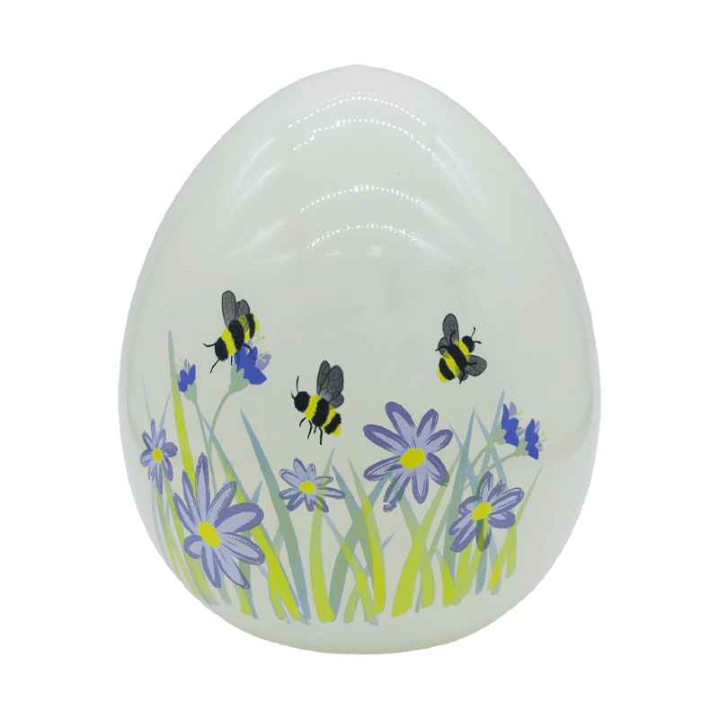 9*16cm LED påske håndmalet glasæg ornament