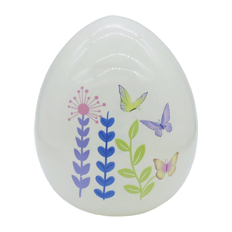 9*16cm LED påske håndmalet glasæg ornament