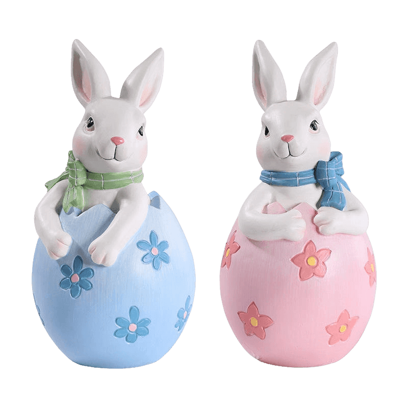 8*16 cm harpiks påskehare figur dekoration sæt