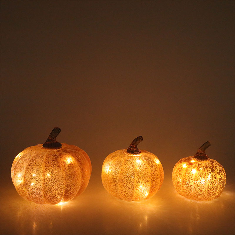 10*11,5 cm & 12*15 cm Halloween LED-glasgræskarlampe Bordpladepynt
