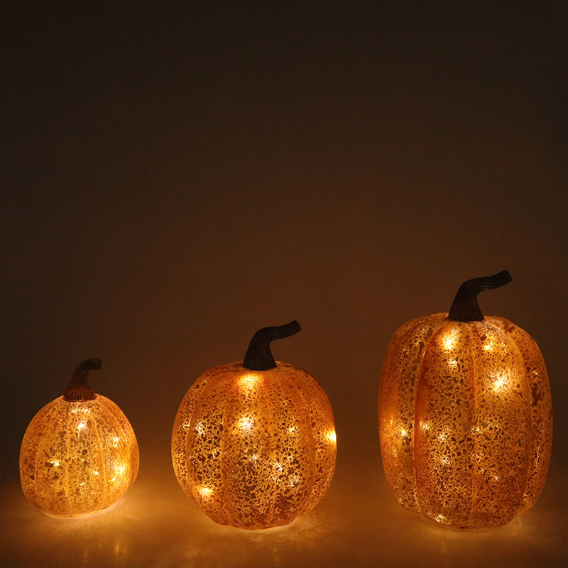 10*11,5 cm & 12*15 cm Halloween LED-glasgræskarlampe Bordpladepynt